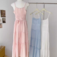 New Style Waist Tea Break French Holiday Pink Long Dress YM1780