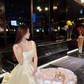 A Line Suspender Dress White Birthday Dress YM1654