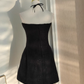 Halter Black Short Homecoming Dress Short Dress YM1604
