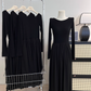 Hepburn Style Early Autumn New A-line Dress U-neck Black Birthday Outfits YM1774