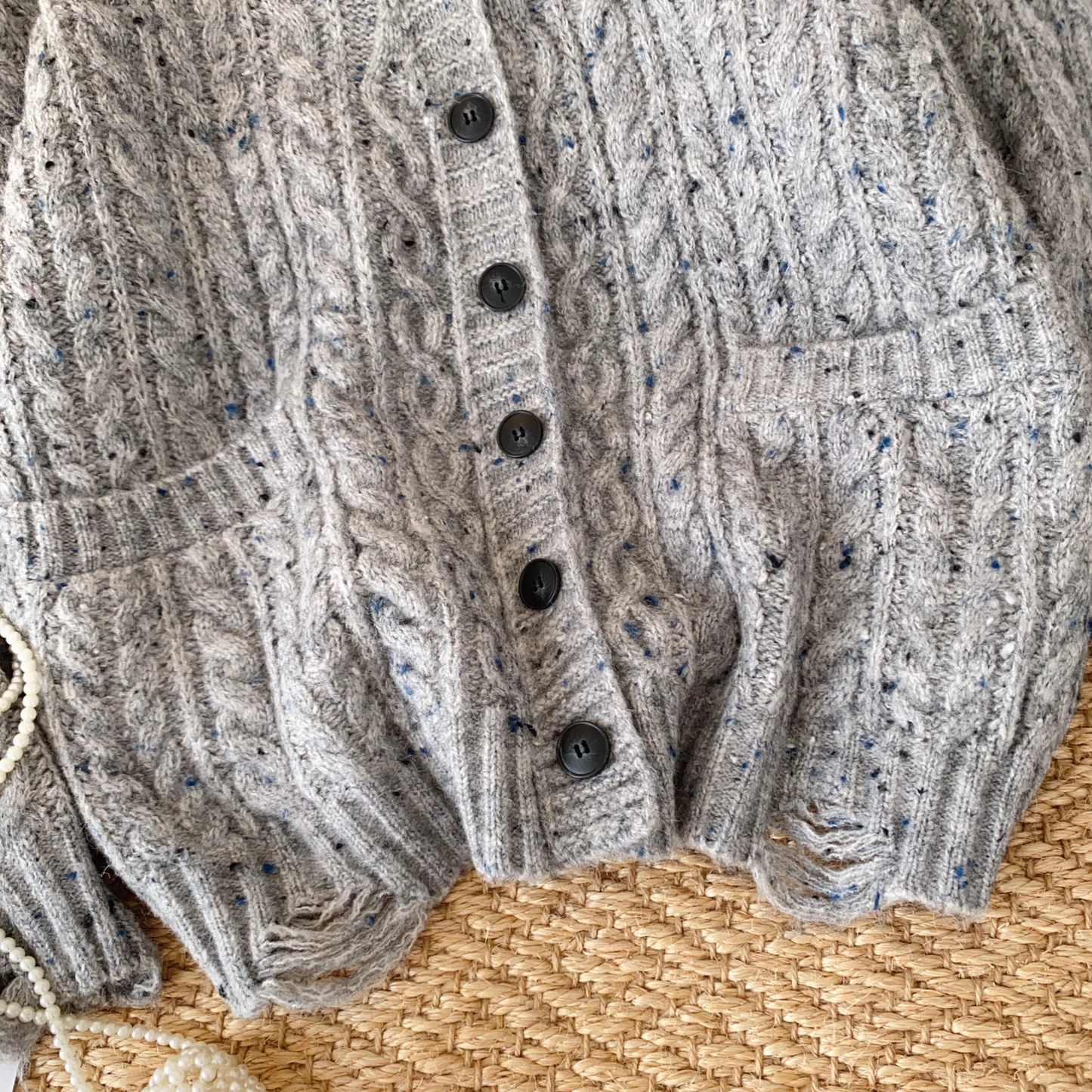 Lazy style sweater coat women autumn all-match cable knitted cardigan YM1584