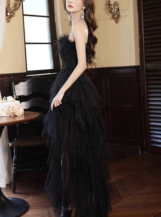 Black Strapless Prom Dress New Birthday Outfits YM1611