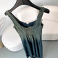 Denim Dress New Retro Gradient Suspender Long Dress YM1789