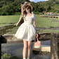 Sweet White A Line Short Dress Birthday Dress  YM1754