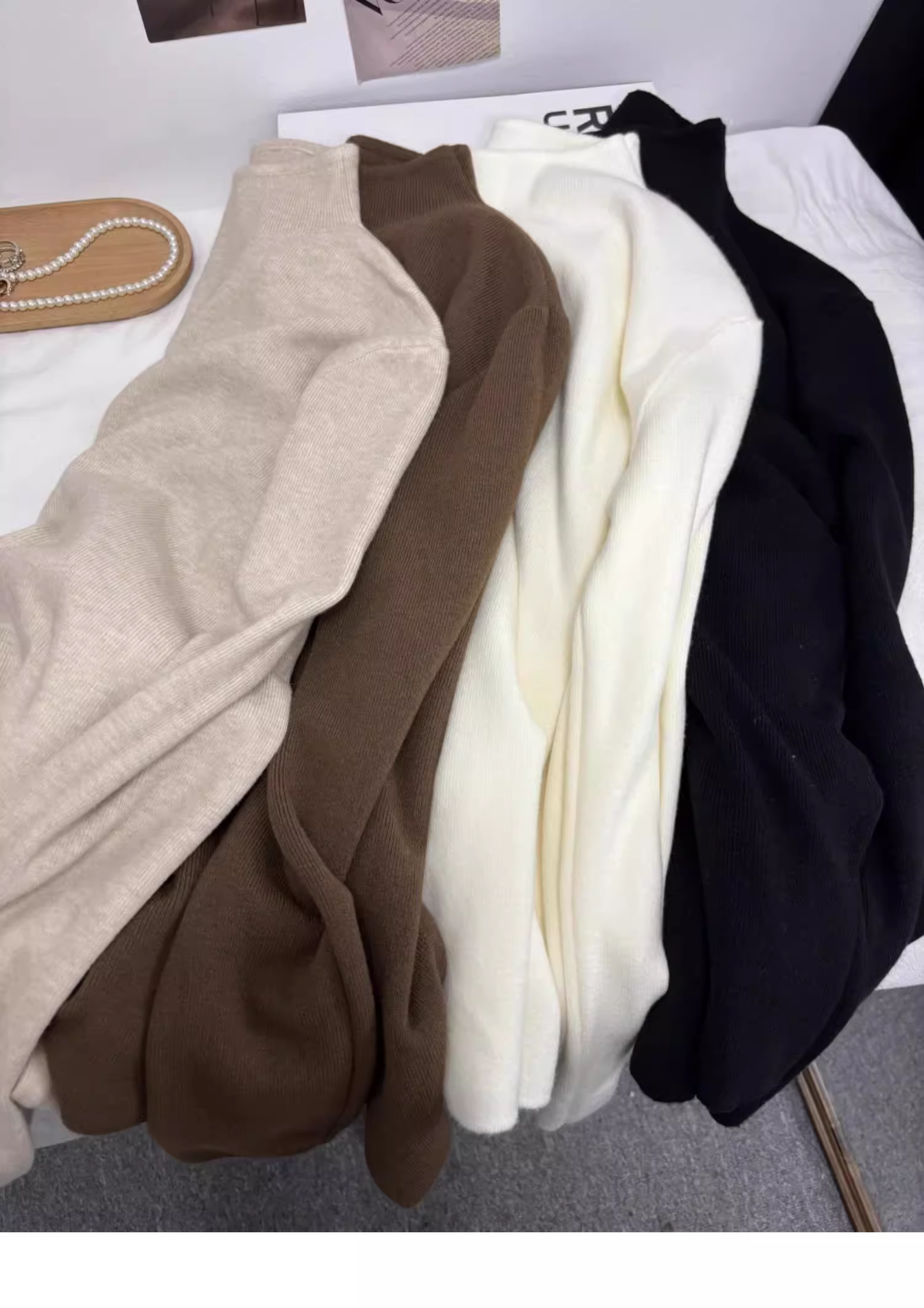 Slim slimming stand-up collar long-sleeved sweater for women autumn sweater bottoming YM1580